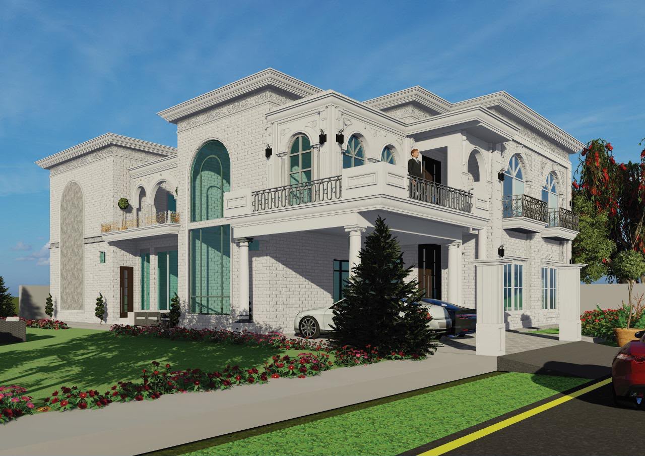 Classic Luxury Villa 3D Elevation Model
